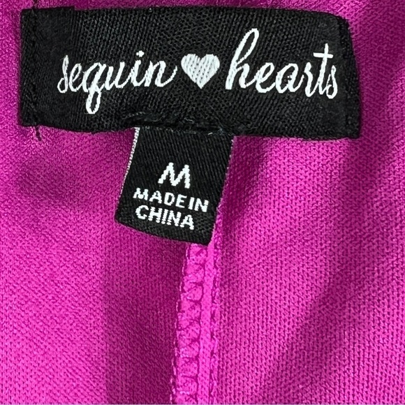 Sequin Hearts Multipattern Multicolor lined V neck tank summer dress Size M - Picture 6 of 6